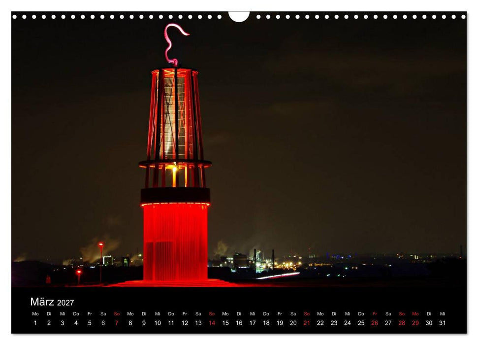 Wenn es Nacht wird im Ruhrgebiet (CALVENDO Wandkalender 2027)