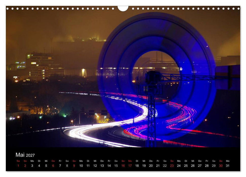 Wenn es Nacht wird im Ruhrgebiet (CALVENDO Wandkalender 2027)