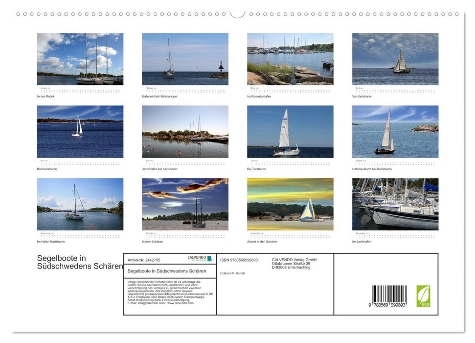 Segelboote in Südschwedens Schären (CALVENDO Premium Wandkalender 2027)