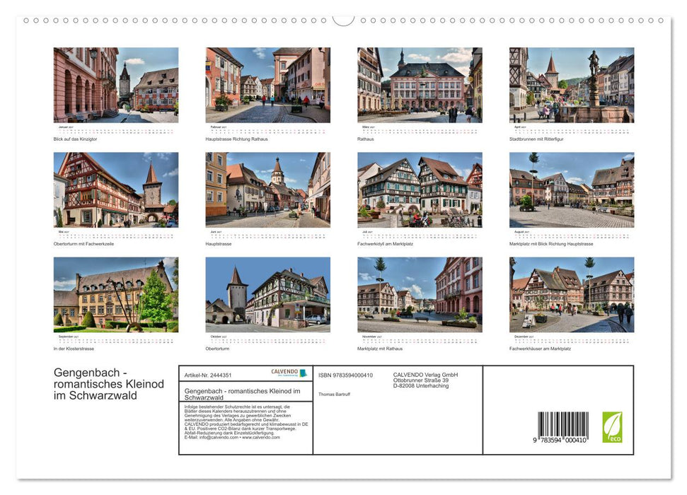 Gengenbach - romantisches Kleinod im Schwarzwald (CALVENDO Premium Wandkalender 2027)