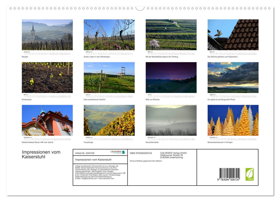 Impressionen vom Kaiserstuhl (CALVENDO Premium Wandkalender 2027)