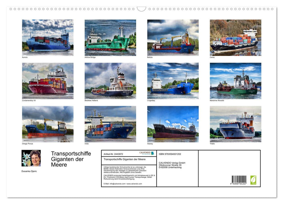Transportschiffe Giganten der Meere (CALVENDO Wandkalender 2027)