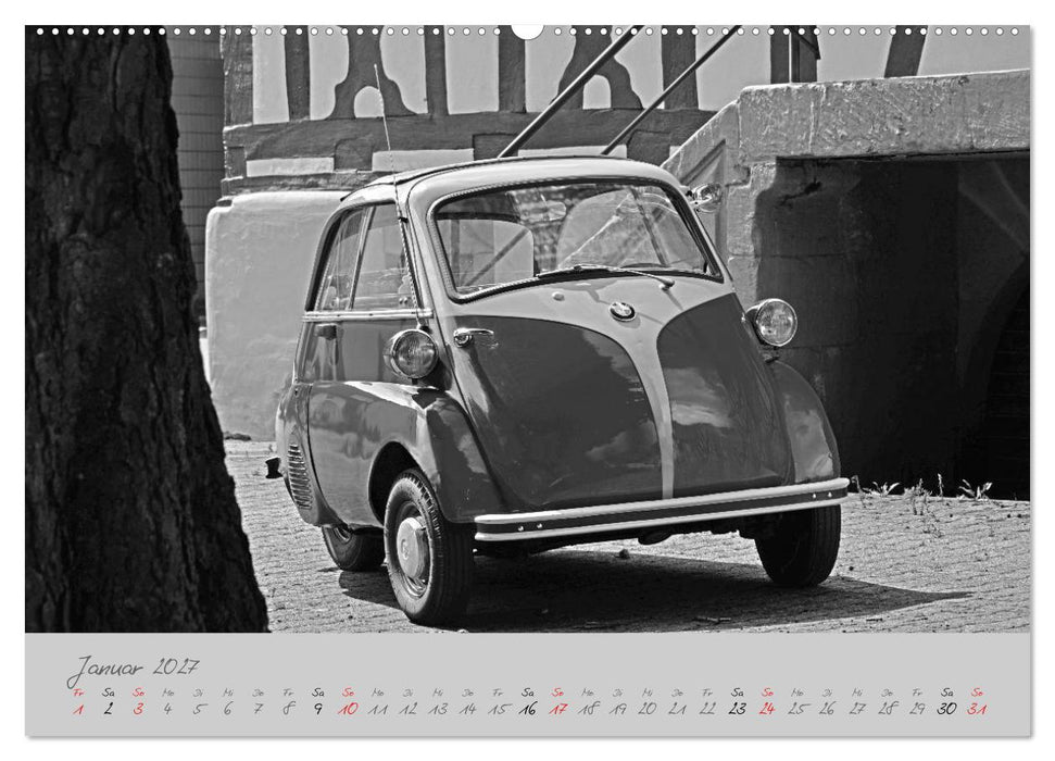 BMW Isetta 300 in schwarzweiß (CALVENDO Premium Wandkalender 2027)