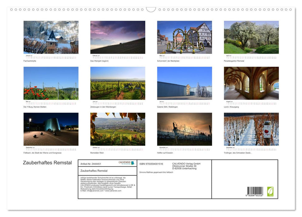 Zauberhaftes Remstal (CALVENDO Wandkalender 2027)