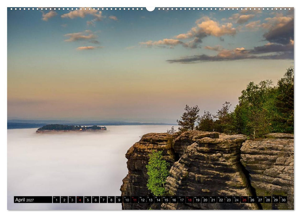 Nebelwelten Sächsische Schweiz (CALVENDO Premium Wandkalender 2027)