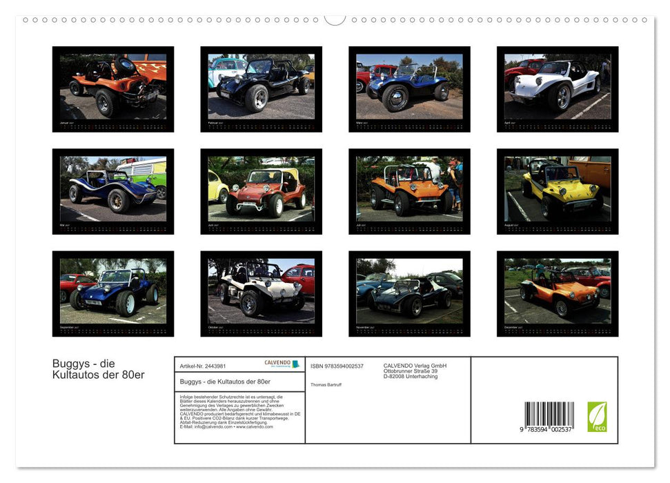 Buggys - die Kultautos der 80er (CALVENDO Premium Wandkalender 2027)
