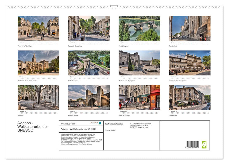 Avignon - Weltkulturerbe der UNESCO (CALVENDO Wandkalender 2027)