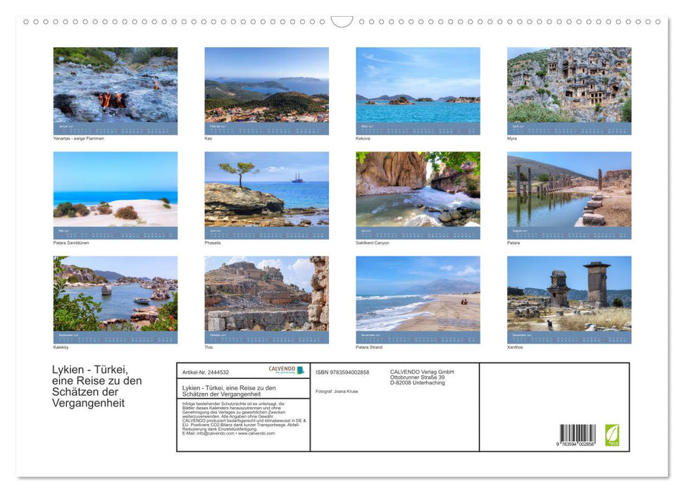 Lykien - Türkei, eine Reise zu den Schätzen der Vergangenheit (CALVENDO Wandkalender 2027)