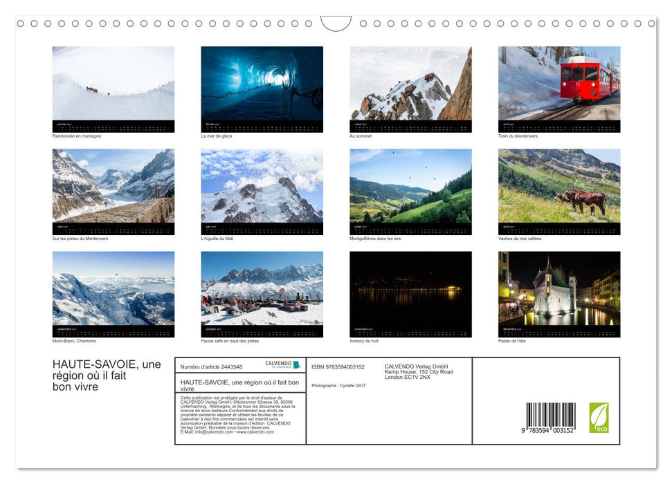 HAUTE-SAVOIE, une région où il fait bon vivre (CALVENDO Calendrier mensuel 2027)