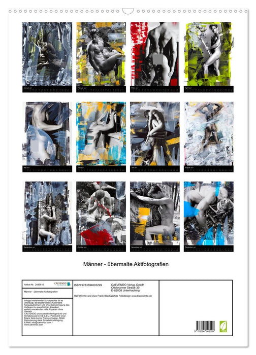 Männer - übermalte Aktfotografien (CALVENDO Wandkalender 2027)