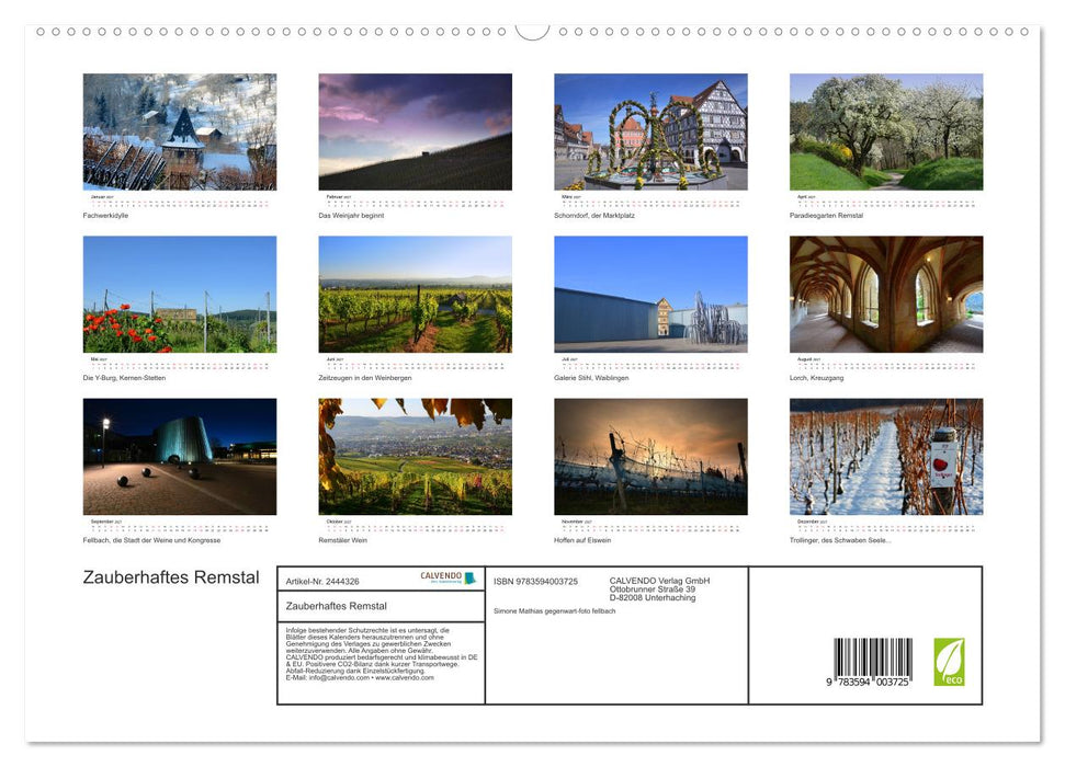 Zauberhaftes Remstal (CALVENDO Premium Wandkalender 2027)