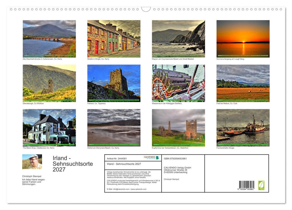Irland - Sehnsuchtsorte 2027 (CALVENDO Wandkalender 2027)