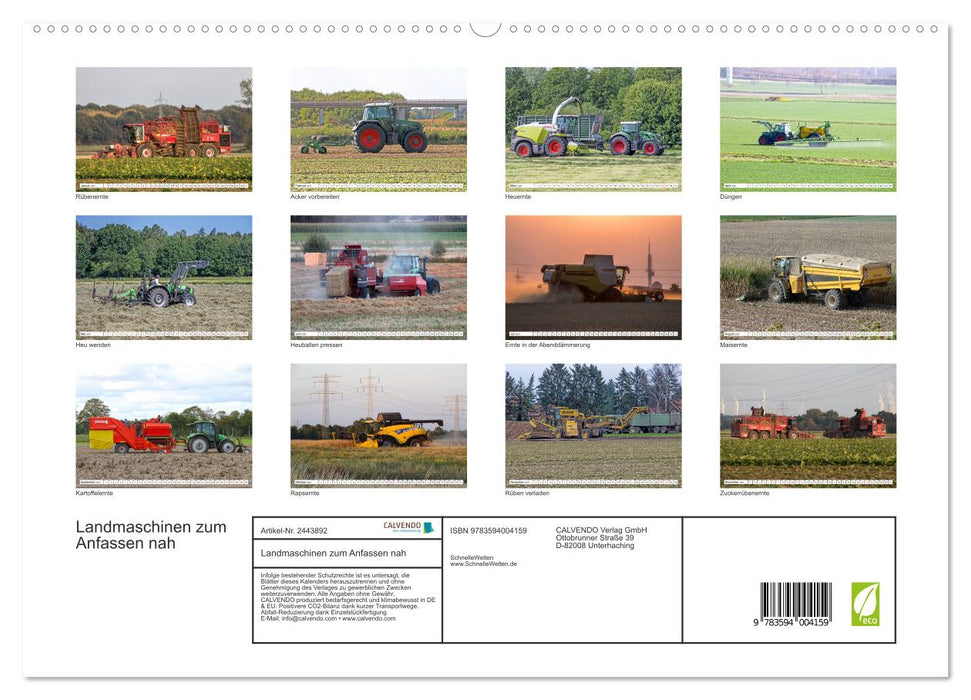 Landmaschinen zum Anfassen nah (CALVENDO Premium Wandkalender 2027)