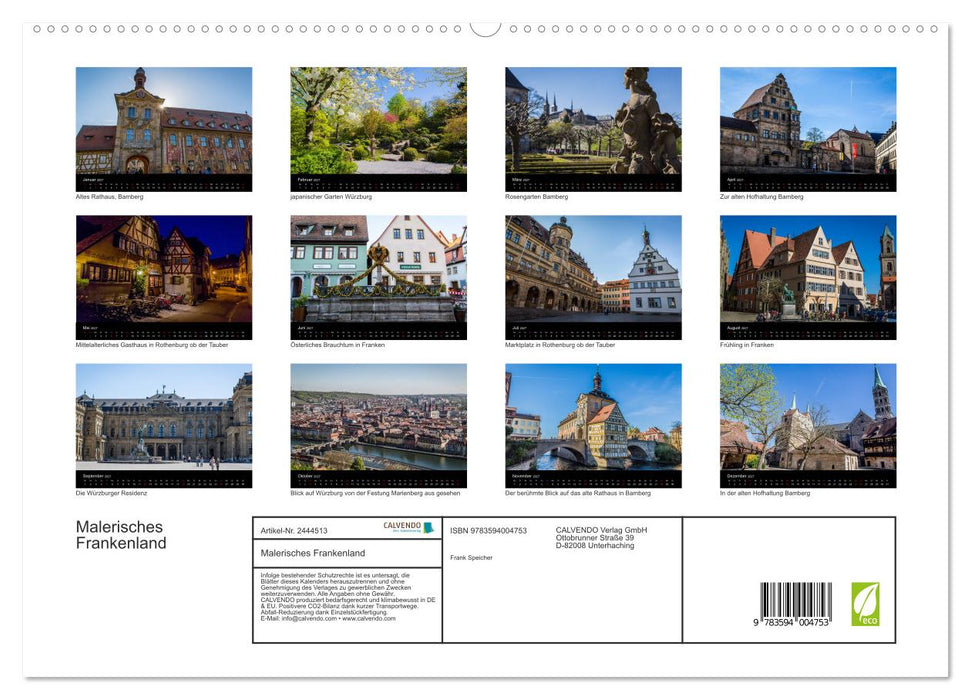 Malerisches Frankenland (CALVENDO Premium Wandkalender 2027)