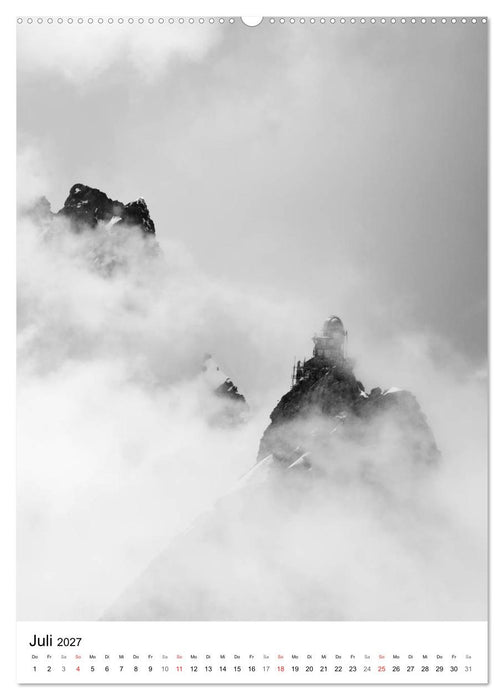 SCHWEIZER ALPEN in Schwarz und Weiß (CALVENDO Premium Wandkalender 2027)