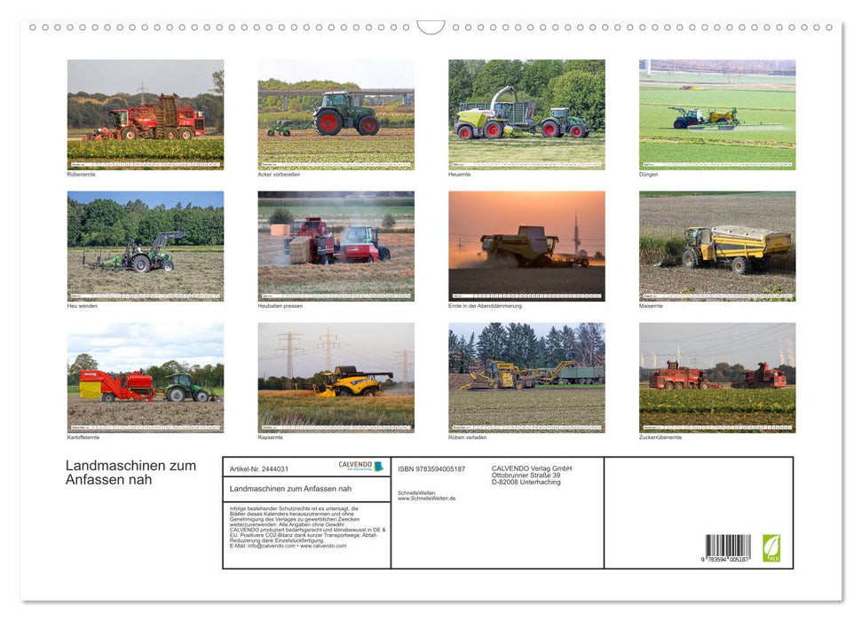 Landmaschinen zum Anfassen nah (CALVENDO Wandkalender 2027)