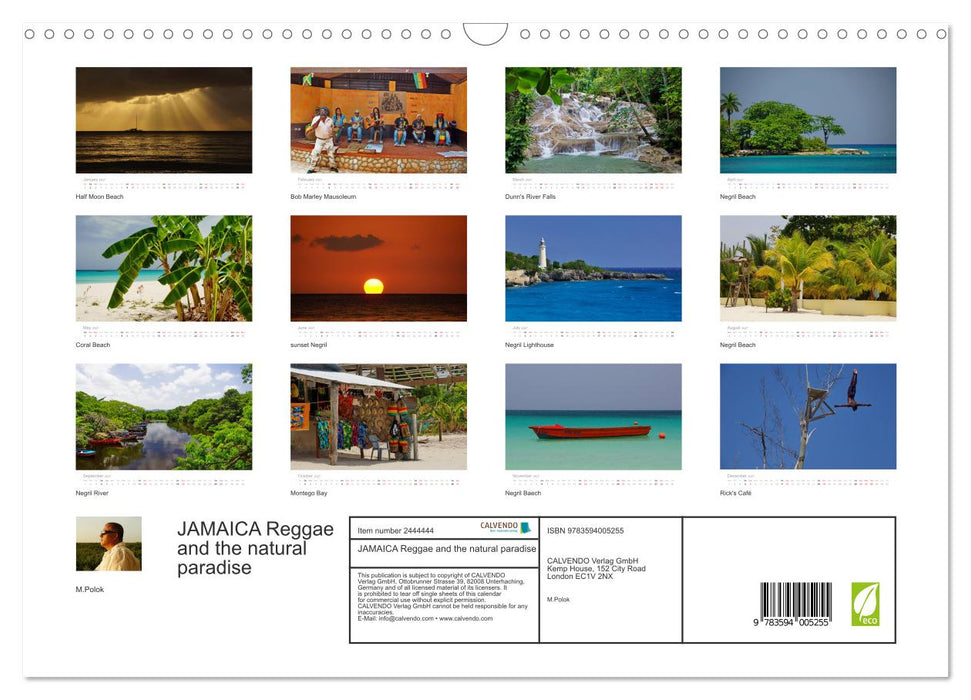 JAMAICA Reggae and the natural paradise (CALVENDO Monthly Calendar 2027)