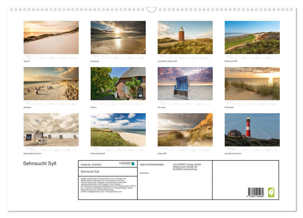 Sehnsucht Sylt (CALVENDO Wandkalender 2027)