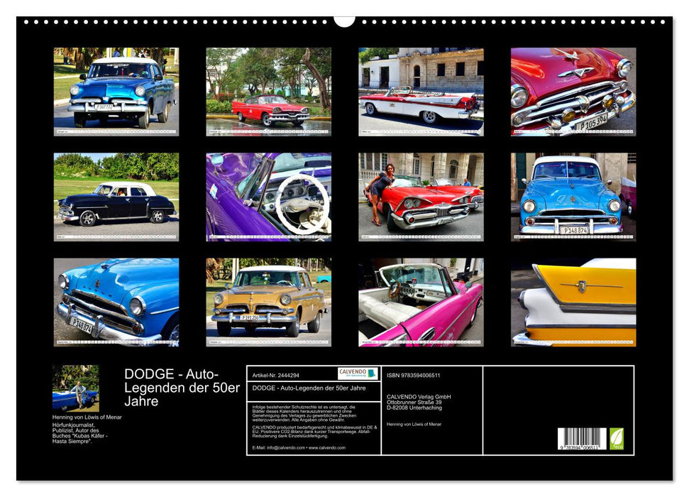 DODGE - Auto-Legenden der 50er Jahre (CALVENDO Wandkalender 2027)