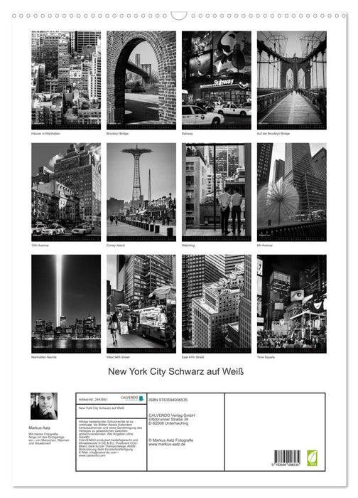 New York City Schwarz auf Weiß (CALVENDO Wandkalender 2027)