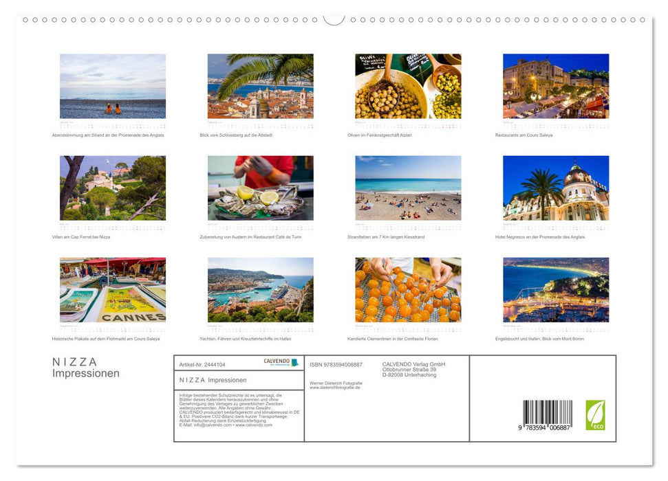 N I Z Z A Impressionen (CALVENDO Premium Wandkalender 2027)