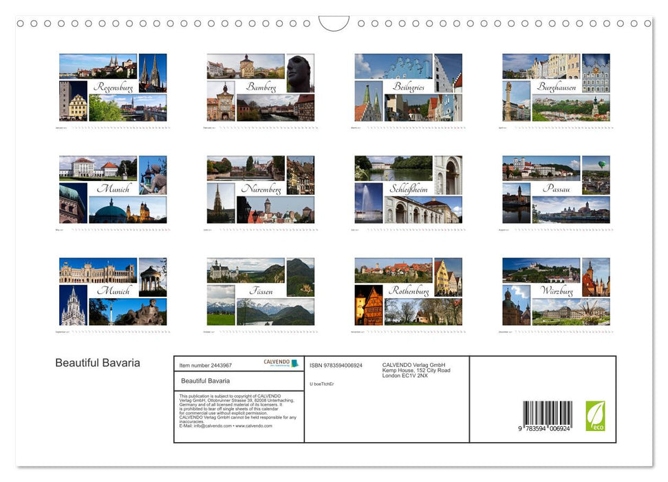 Beautiful Bavaria (CALVENDO Monthly Calendar 2027)