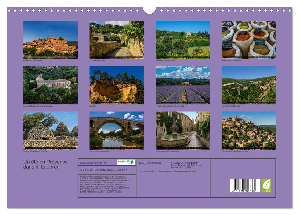 Un été en Provence dans le Luberon (CALVENDO Calendrier mensuel 2027)