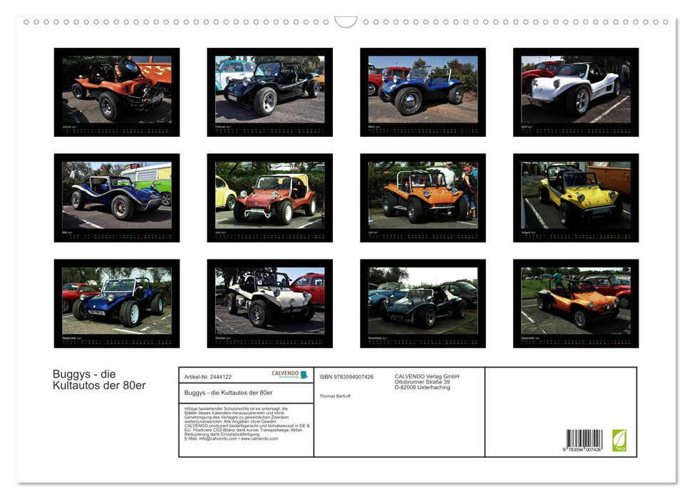 Buggys - die Kultautos der 80er (CALVENDO Wandkalender 2027)