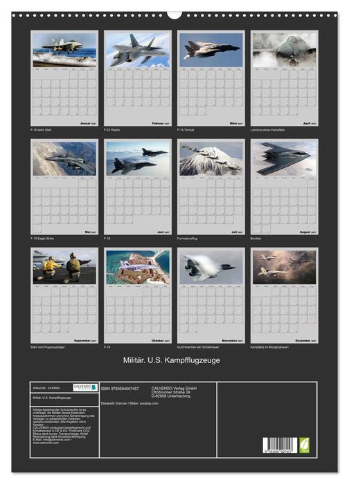 Militär. U.S. Kampfflugzeuge (CALVENDO Wandkalender 2027)