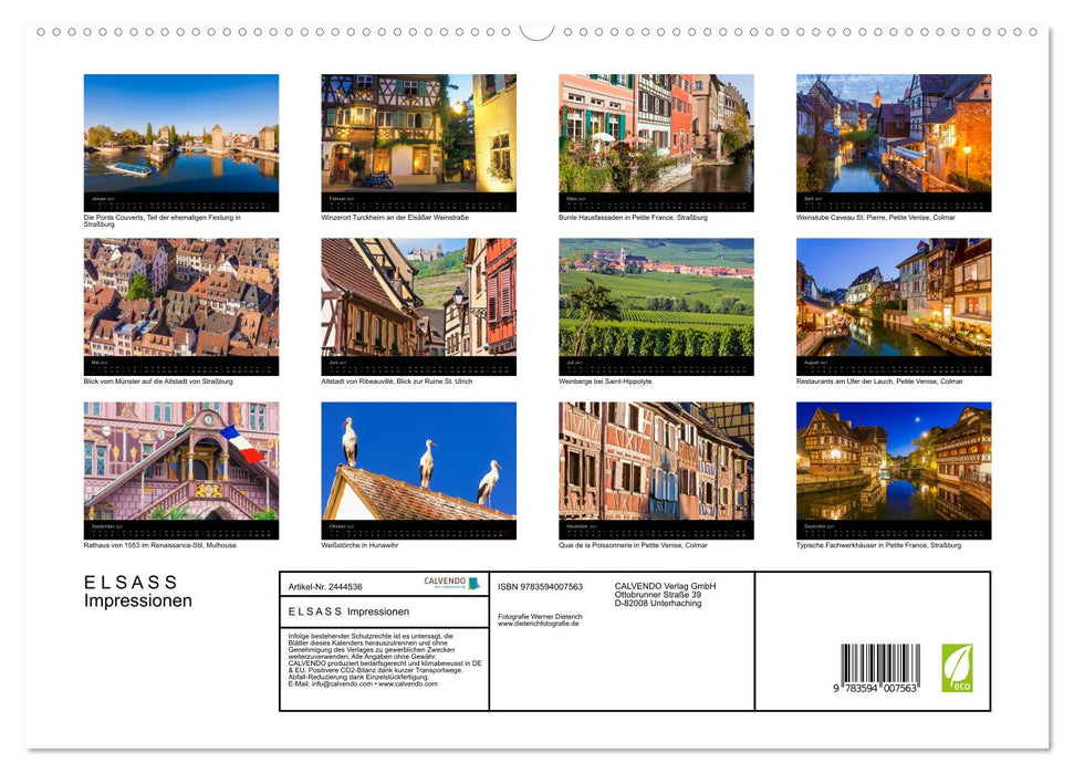 E L S A S S Impressionen (CALVENDO Premium Wandkalender 2027)