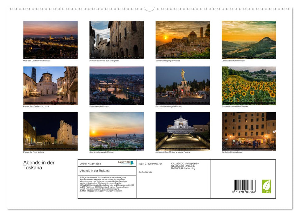 Abends in der Toskana (CALVENDO Premium Wandkalender 2027)