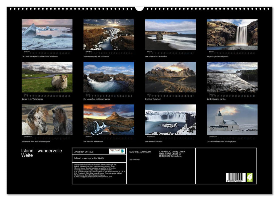 Island - wundervolle Weite (CALVENDO Wandkalender 2027)
