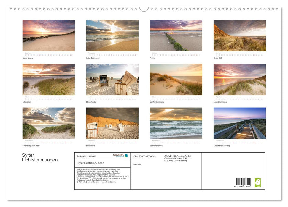 Sylter Lichtstimmungen (CALVENDO Wandkalender 2027)