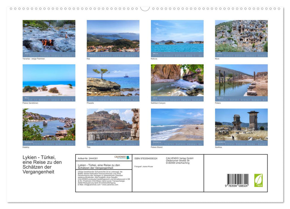 Lykien - Türkei, eine Reise zu den Schätzen der Vergangenheit (CALVENDO Premium Wandkalender 2027)