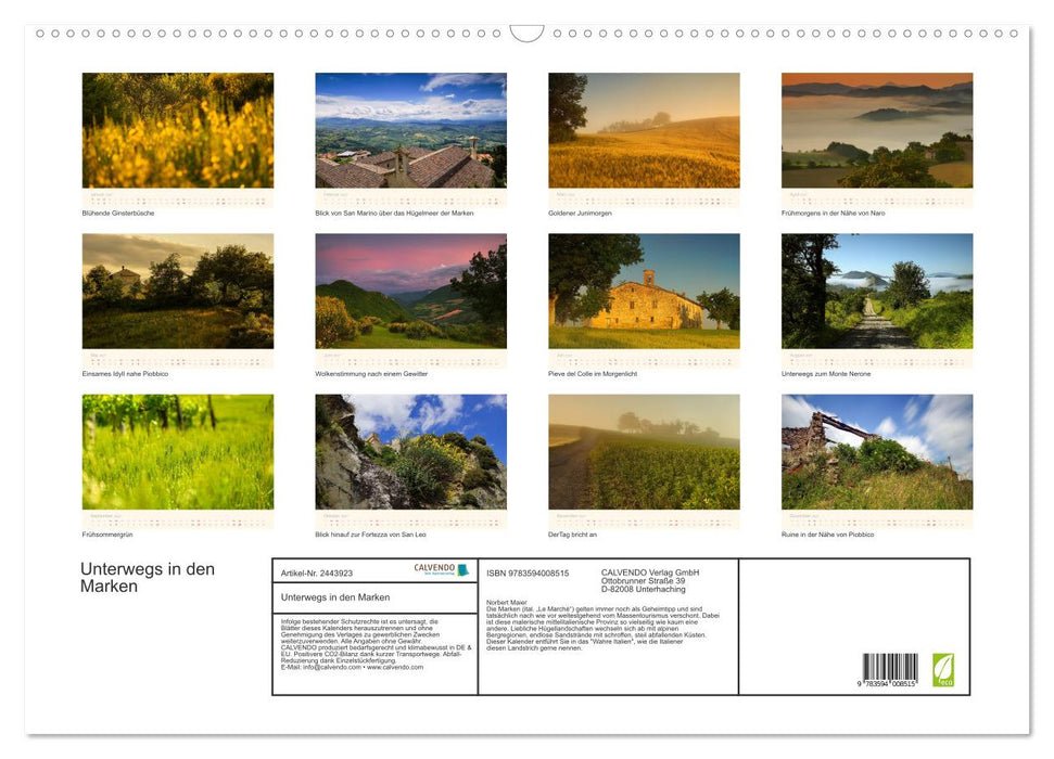 Unterwegs in den Marken (CALVENDO Wandkalender 2027)