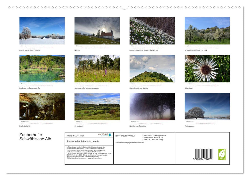 Zauberhafte Schwäbische Alb (CALVENDO Premium Wandkalender 2027)