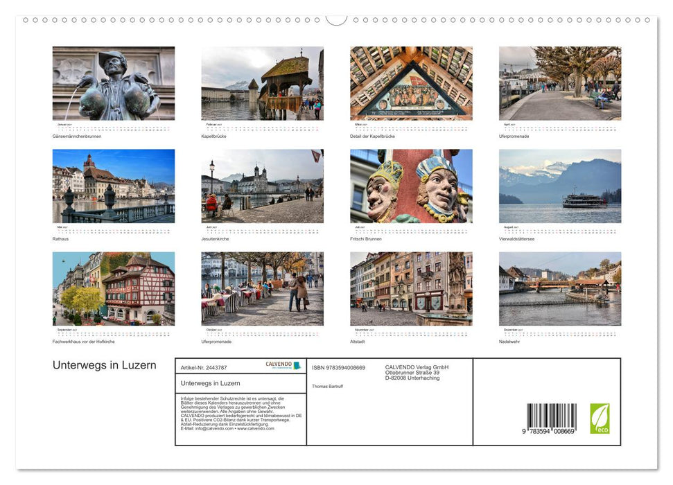 Unterwegs in Luzern (CALVENDO Premium Wandkalender 2027)