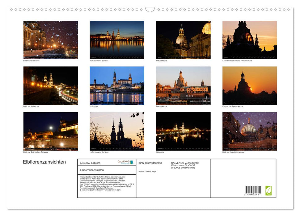 Elbflorenzansichten (CALVENDO Wandkalender 2027)