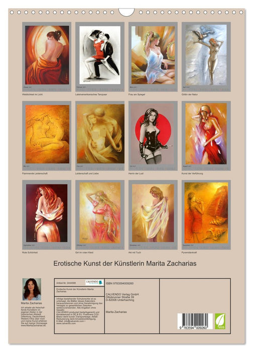 Erotische Kunst der Künstlerin Marita Zacharias (CALVENDO Wandkalender 2027)
