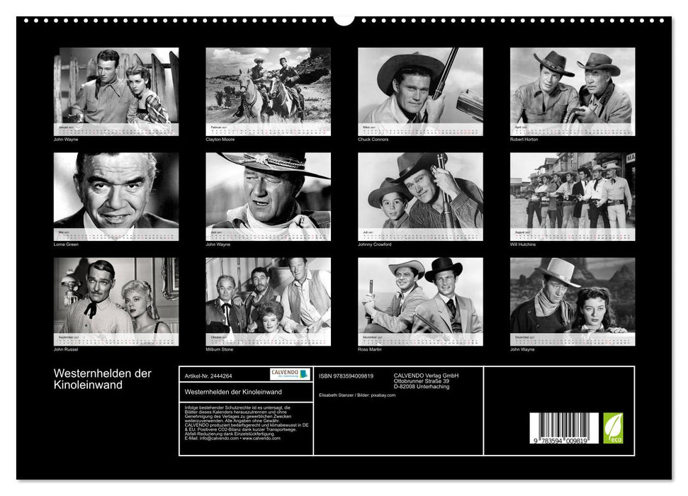 Westernhelden der Kinoleinwand (CALVENDO Premium Wandkalender 2027)