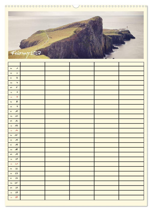 Urlaubsparadiese - Familienplaner (CALVENDO Wandkalender 2027)
