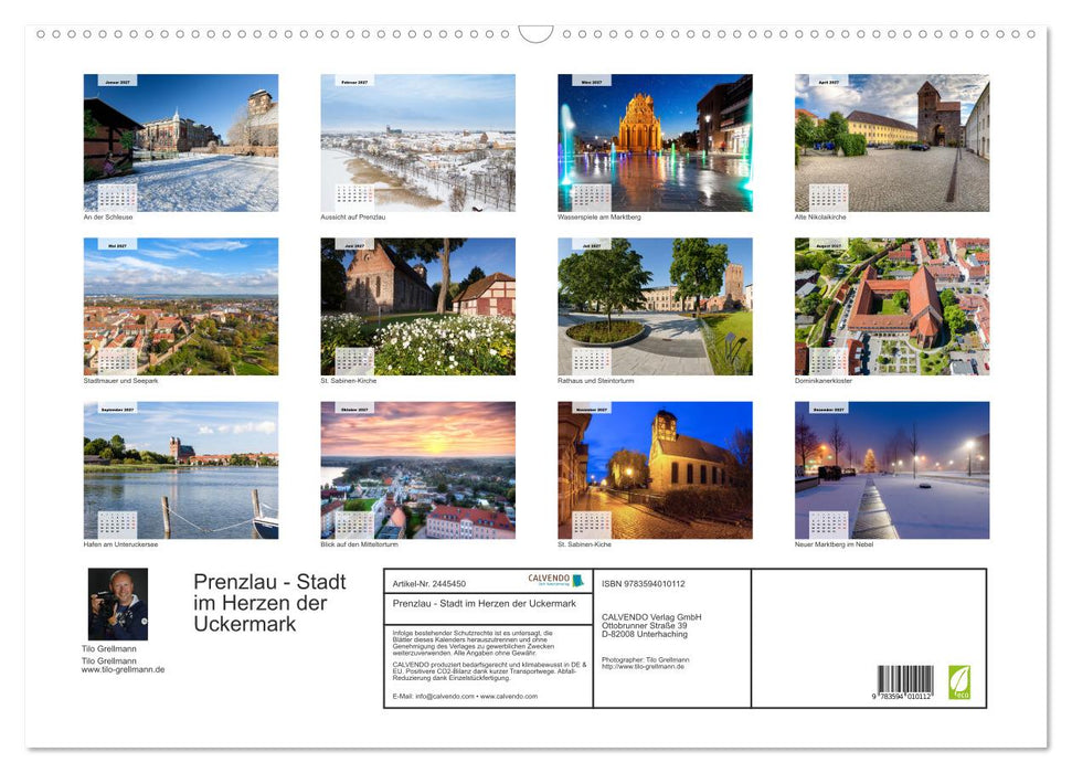 Prenzlau - Stadt im Herzen der Uckermark (CALVENDO Wandkalender 2027)