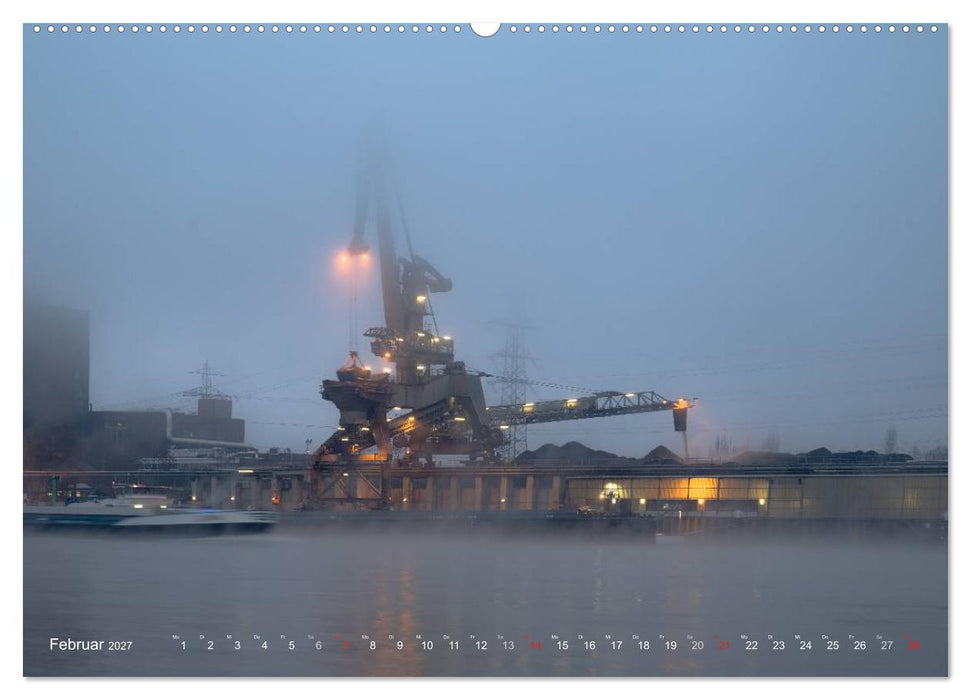 Mannheim 2027 - wenn es Nacht wird im Hafen (CALVENDO Wandkalender 2027)