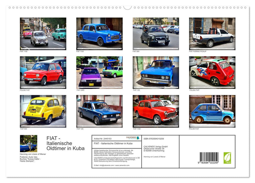 FIAT - Italienische Oldtimer in Kuba (CALVENDO Premium Wandkalender 2027)