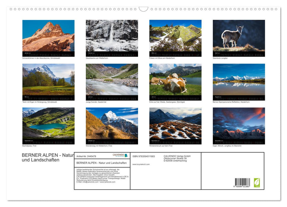 BERNER ALPEN - Natur und Landschaften (CALVENDO Wandkalender 2027)