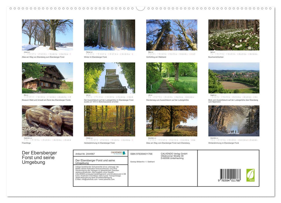 Der Ebersberger Forst und seine Umgebung (CALVENDO Premium Wandkalender 2027)