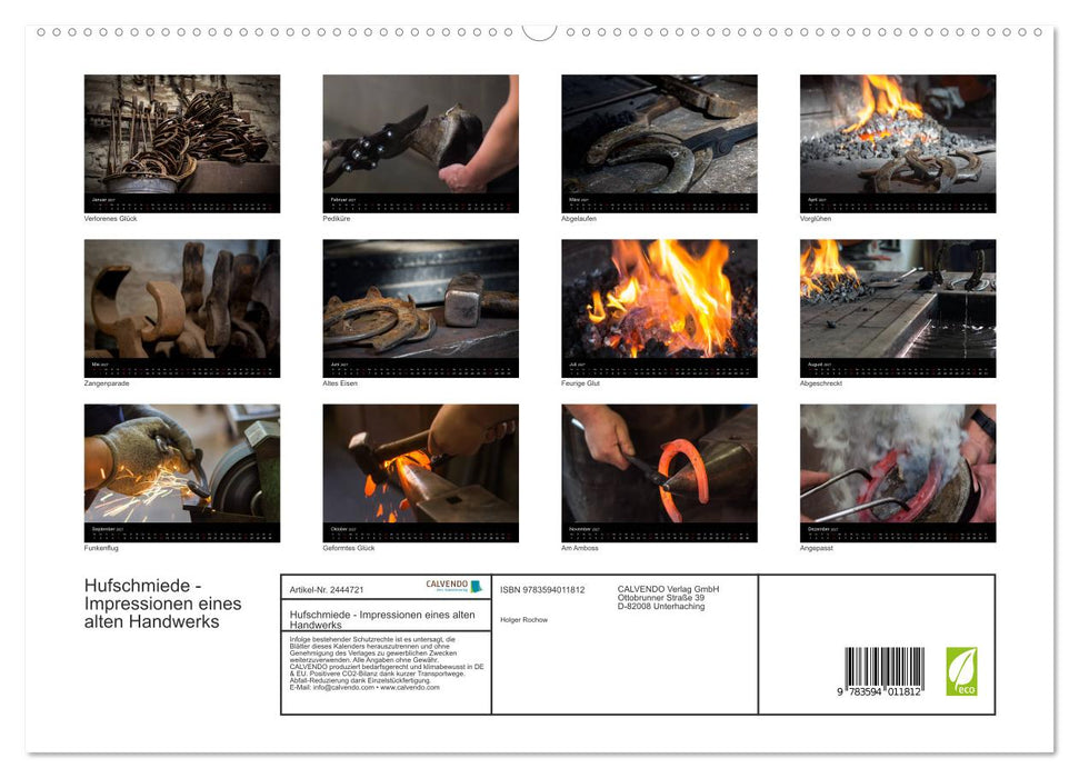 Hufschmiede - Impressionen eines alten Handwerks (CALVENDO Premium Wandkalender 2027)