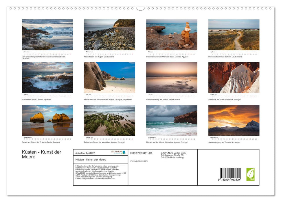 Küsten - Kunst der Meere (CALVENDO Premium Wandkalender 2027)