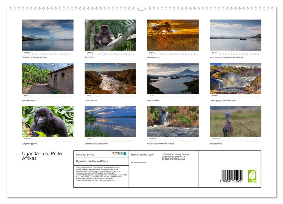 Uganda - die Perle Afrikas (CALVENDO Premium Wandkalender 2027)