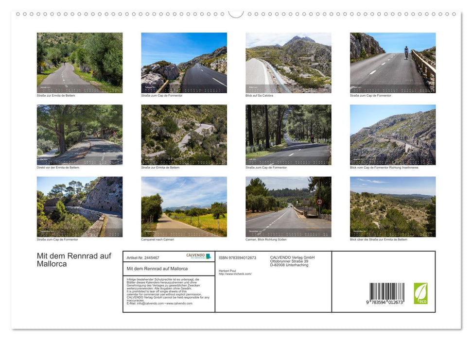 Mit dem Rennrad auf Mallorca (CALVENDO Premium Wandkalender 2027)